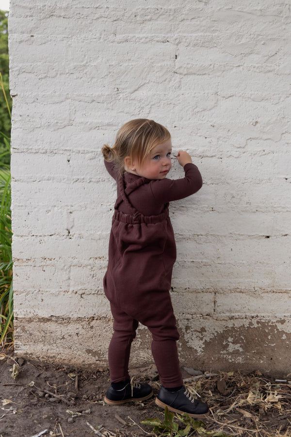 FARREN & ME <BR> French Terry Overall & Mockneck Onesie Set