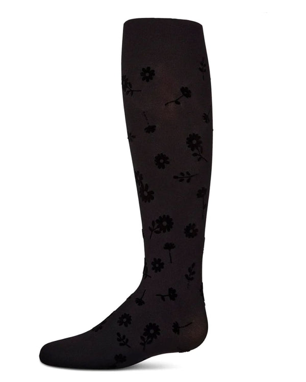 MEMOI <BR> Flower Garden Flocked Tights