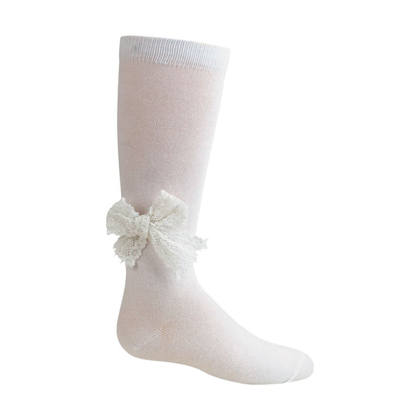 Lace Bow Knee Sock