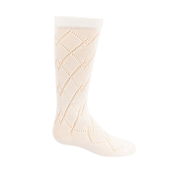 ZUBII <br> Double Diamond Crochet Knee Sock