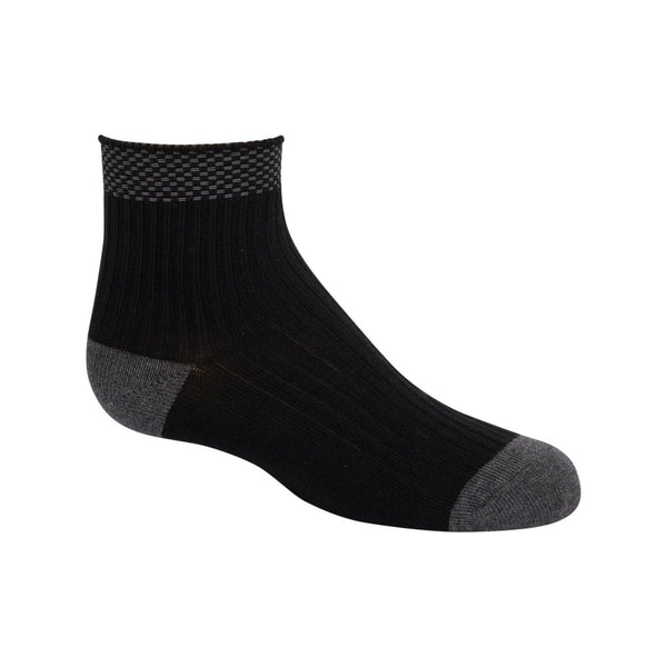 ZUBII <br> Checkered Band Crew Sock