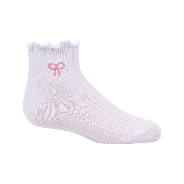 ZUBII <br> Scallop Edge Bow Embroidered Ankle