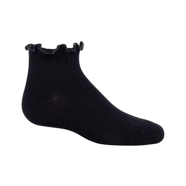 ZUBII <BR> Contrast Scalloped Edge Ankle Sock