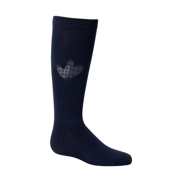 ZUBII <BR> Checkered Heart Knee Sock