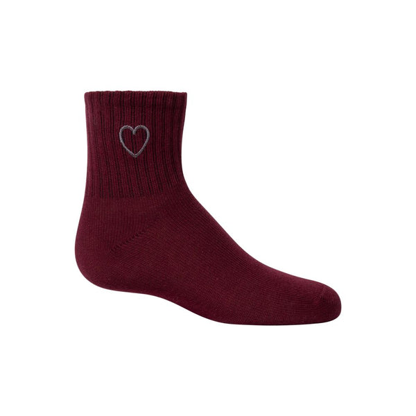 ZUBII <BR> Embroidered Heart Ankle Sock