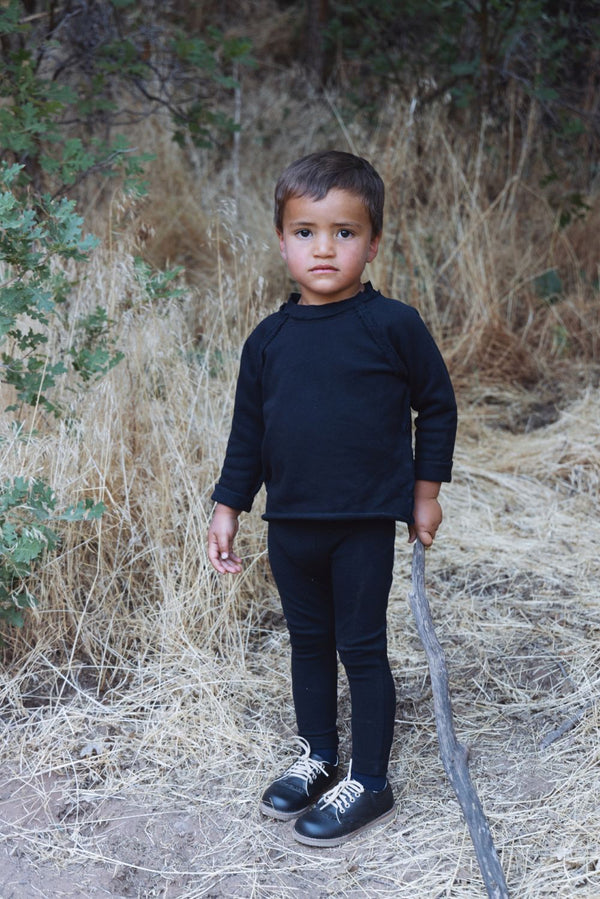 KIN & KIN <BR> Raglan Sleeve Raw Edge Sweatshirt & Legging Set