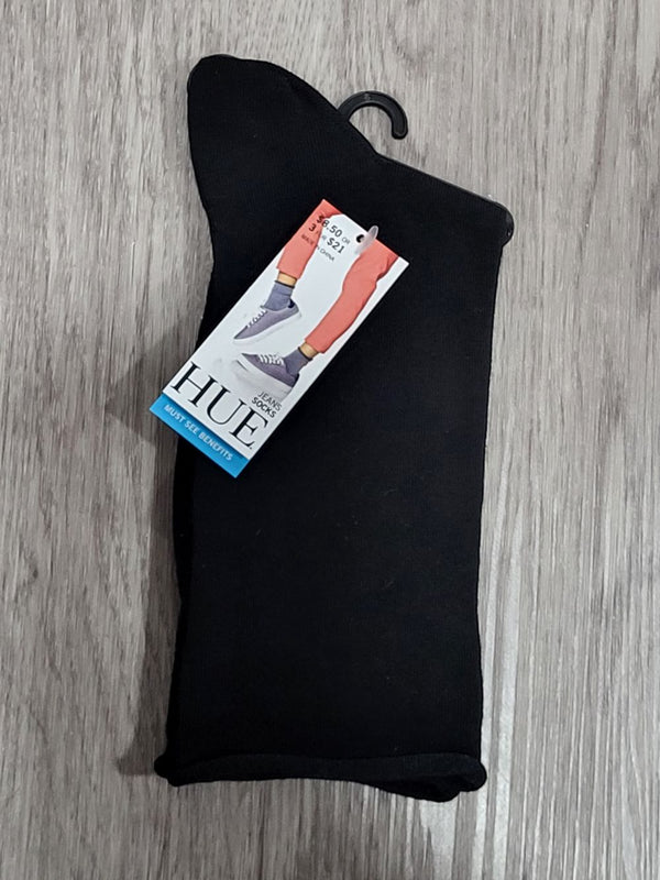 Solid Roll Top Crew Socks