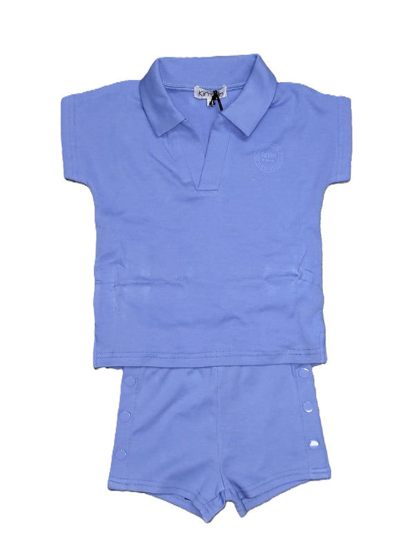 Jersey Collared Polo & Shorts Set