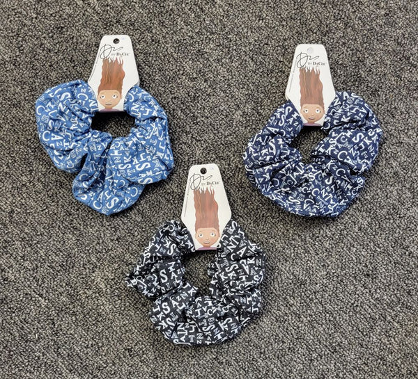 Denim Alphabet Scrunchy