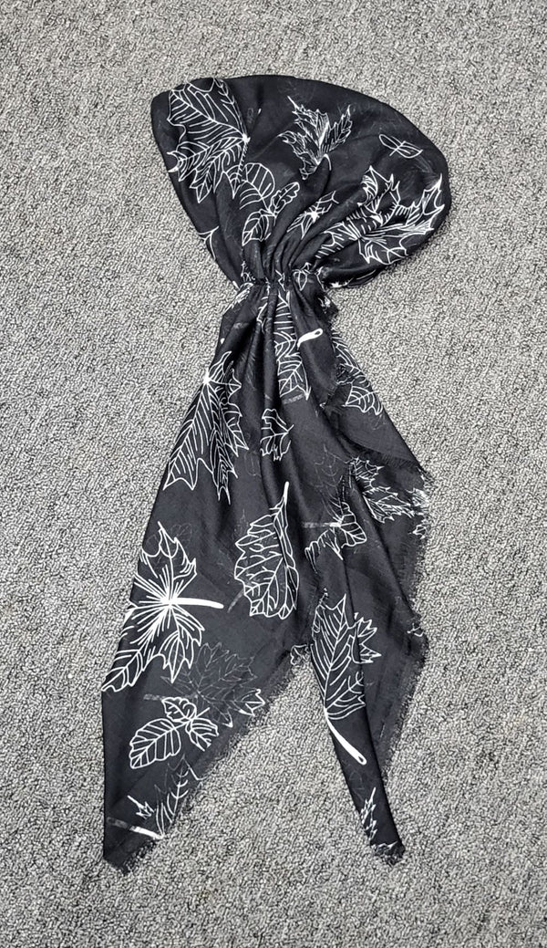 Revaz Leaves Print Pretied Scarf