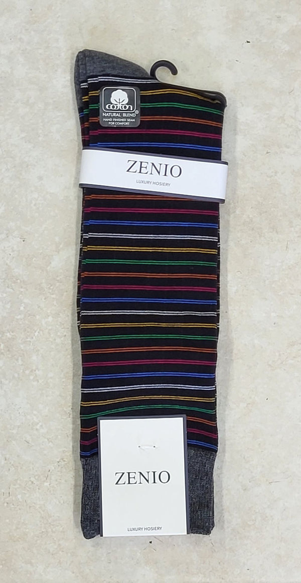 ZENIO <BR> Men's Double Stripe Crew Sock (8060)