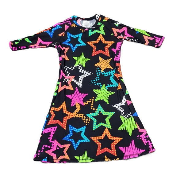 Allover Star Print Swim Dress