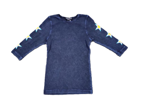 Outlined Neon Star 3/4 Sleeve Tee (Girls)