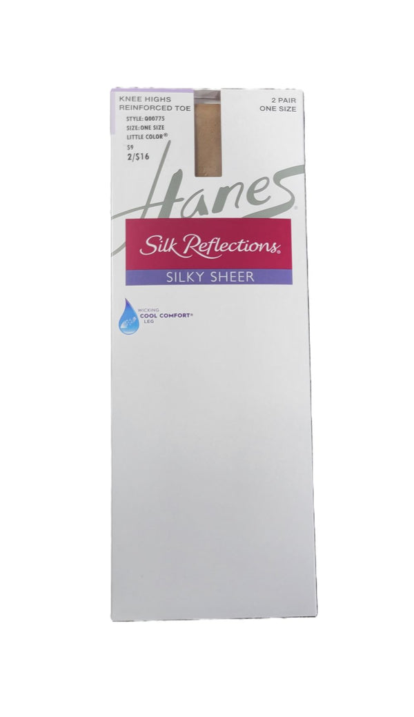 SILK REFLECTIONS <br> Silky Sheer Knee Highs (Reinforced Toe)