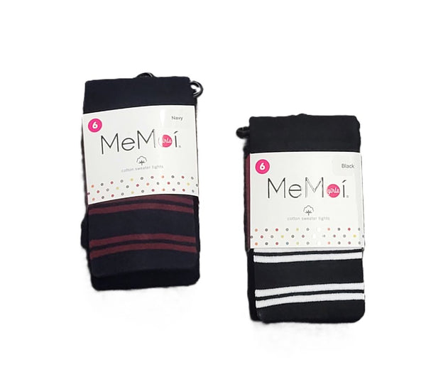 MEMOI <BR> Double Varsity Stripe Cotton Tights