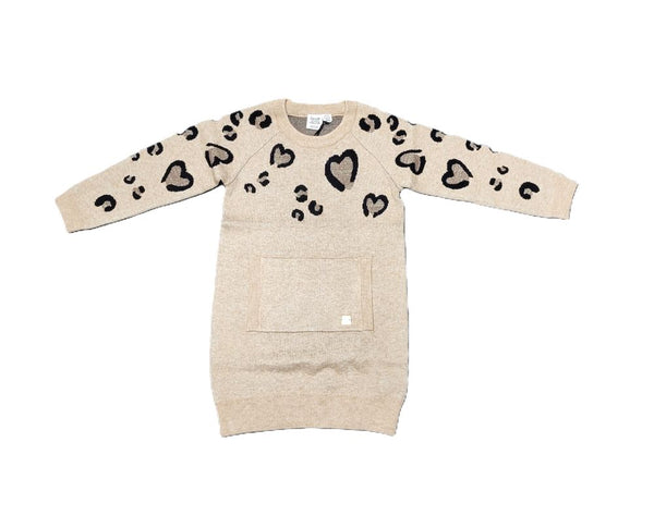 DEUX PAR DEUX <BR> Jacquard Hearts Sweater Dress