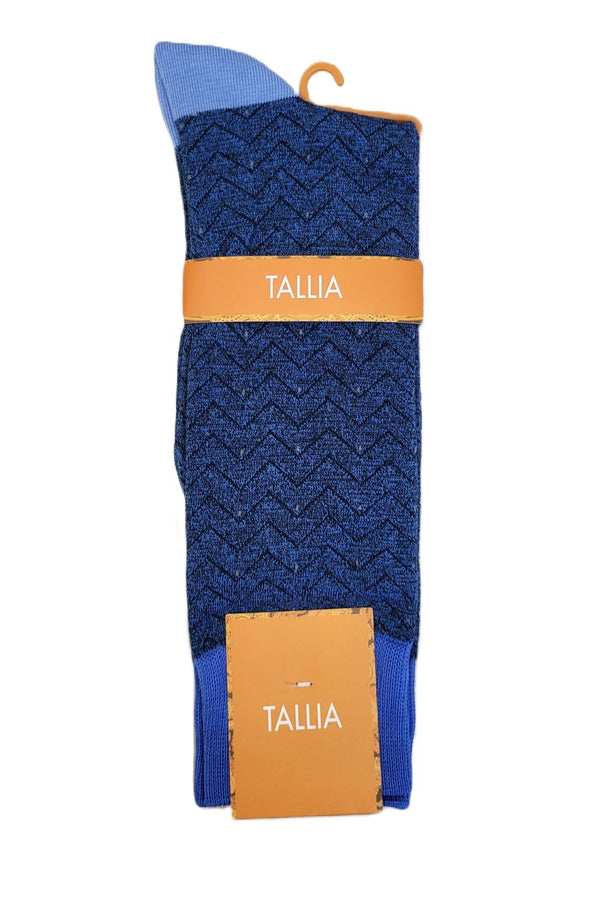 TALLIA <BR> Men's Zig Zag Crew Sock (7245)