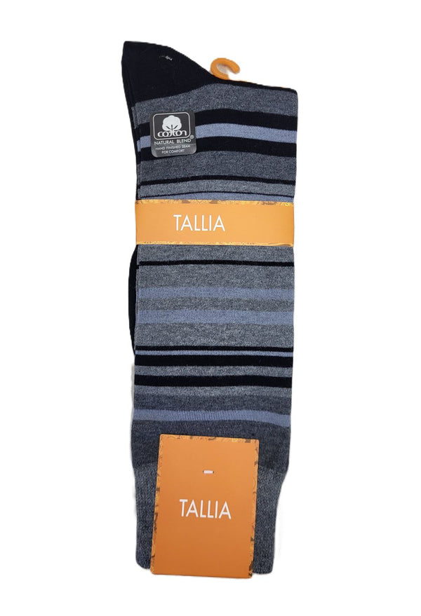 TALLIA <BR> Men's Stripe Crew Sock (7244)