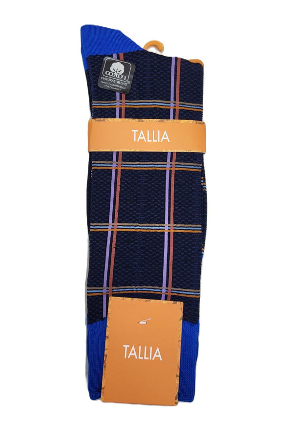 TALLIA <BR> Men's Grid Crew Sock (7239)