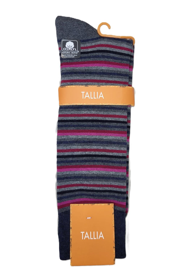 TALLIA <BR> Men's Stripe Crew Sock (7234)