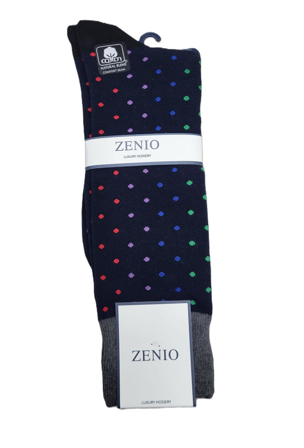 ZENIO <BR> Men's Polka Dot Crew Sock