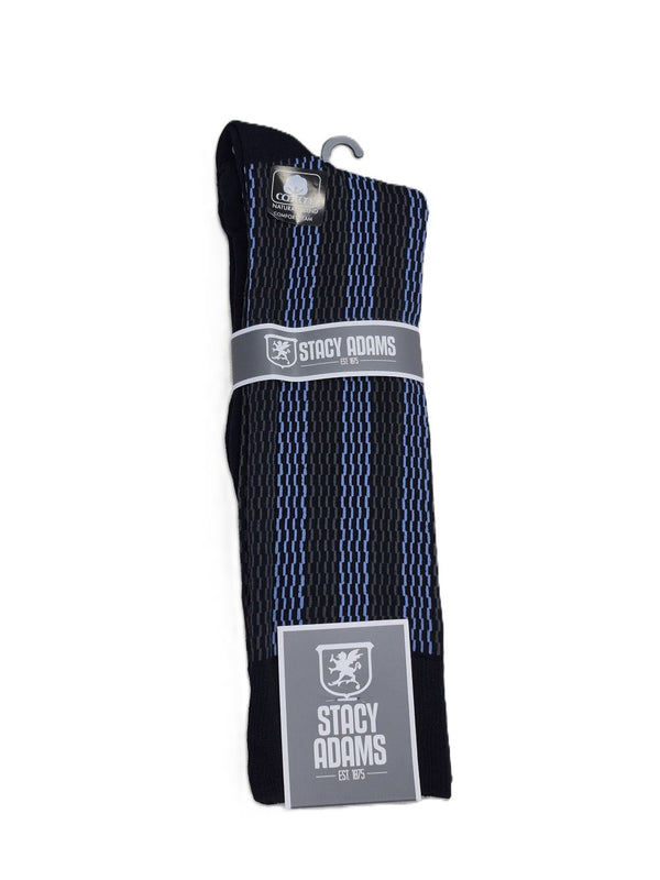 STACY ADAMS <BR> Men's Wavy Stripe Crew Sock (357)