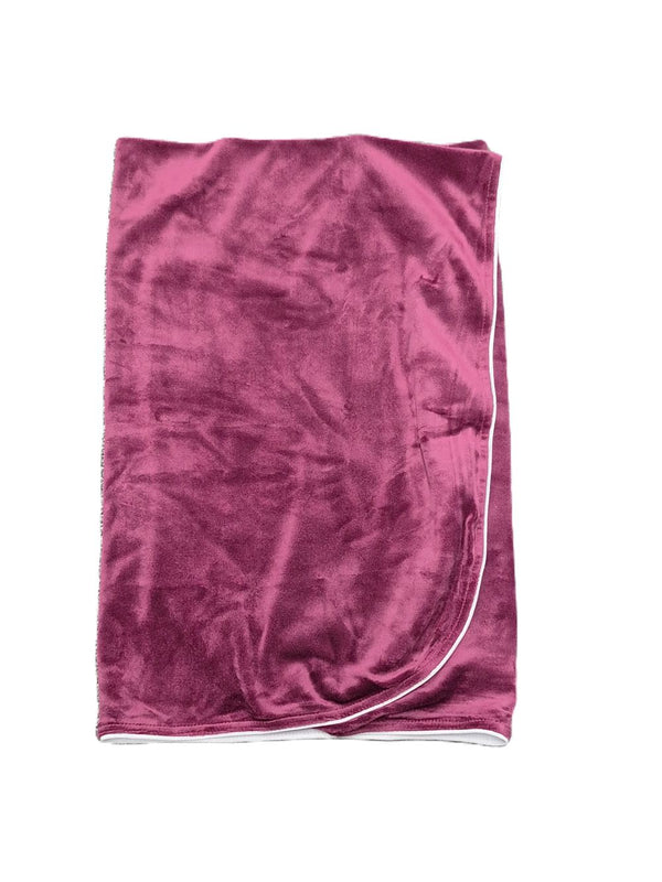 CUDDLE & COO <BR> Velour White Trim Blanket