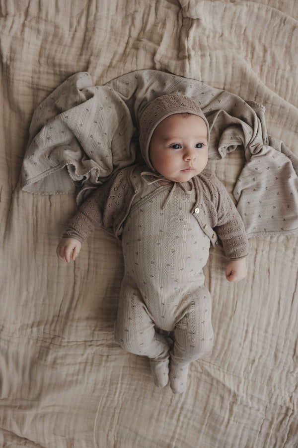 LILETTE <BR> Printed Pointelle Wrap Layette Set