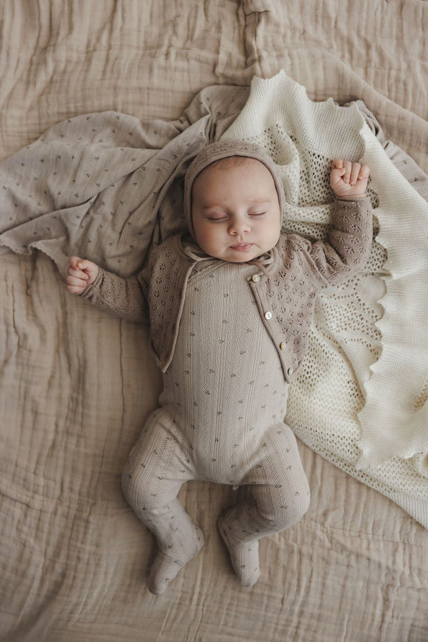 LILETTE <BR> Printed Pointelle Wrap Footie Set