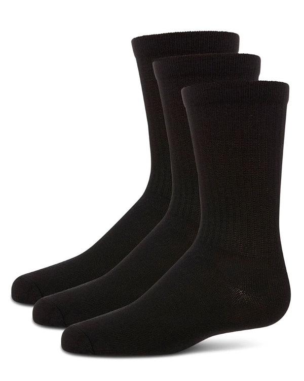 MEMOI <BR> Ribbed Crew Sport Socks (3 Pack)