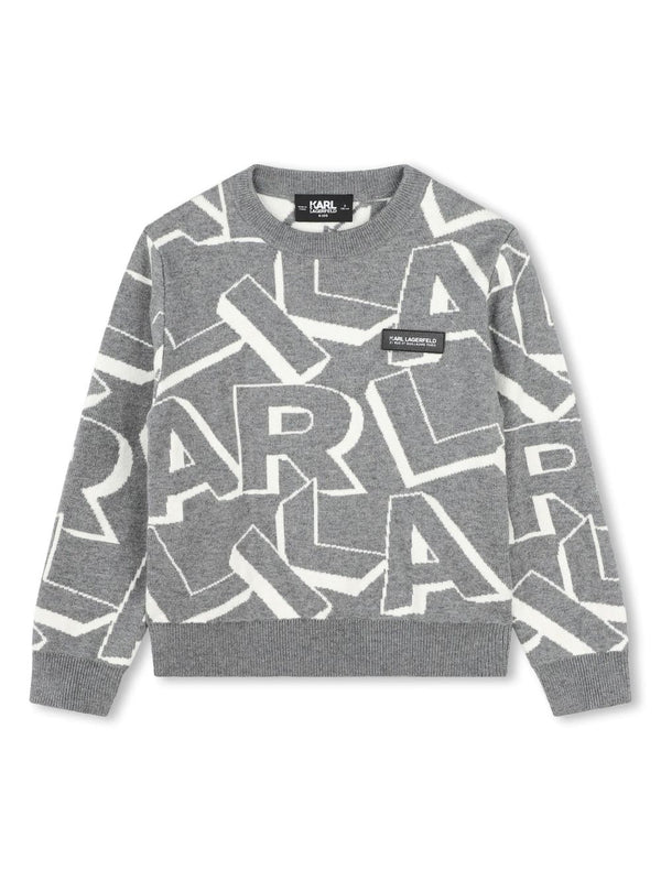 KARL LAGERFELD <BR> All Over Karl Letters Sweater