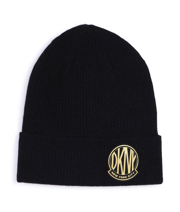 DKNY <br> Turn-Up Brand Badge Knitted Beanie