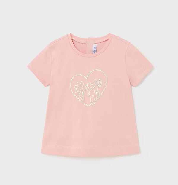 Metallic Flower Heart Tee