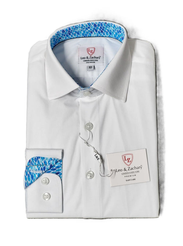 LS Contrast Dress Shirt (White Buttons)