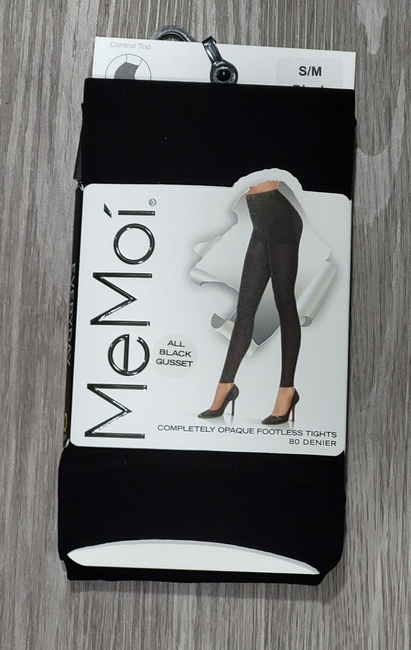 Completely Opaque Footless Tights (80 Denier/Control Top)
