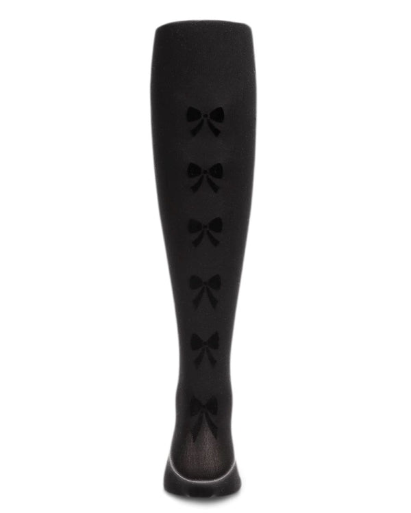 Flocked Bow Backseam Opaque Tights