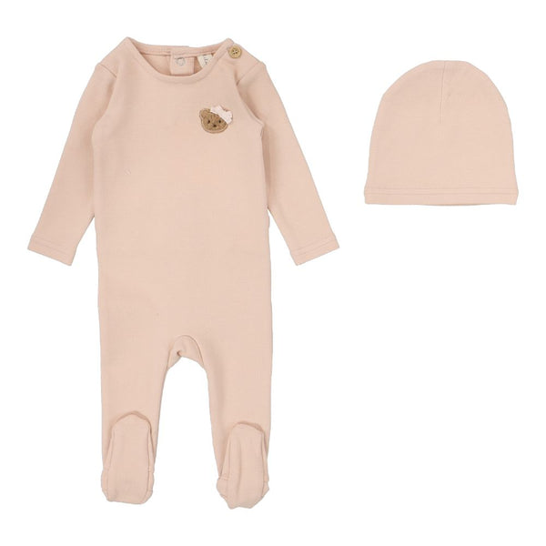 LILETTE <BR> Bear Applique Footie Set