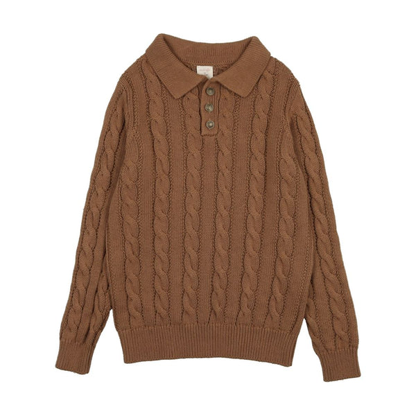 ANALOGIE <BR> Cable Knit Polo