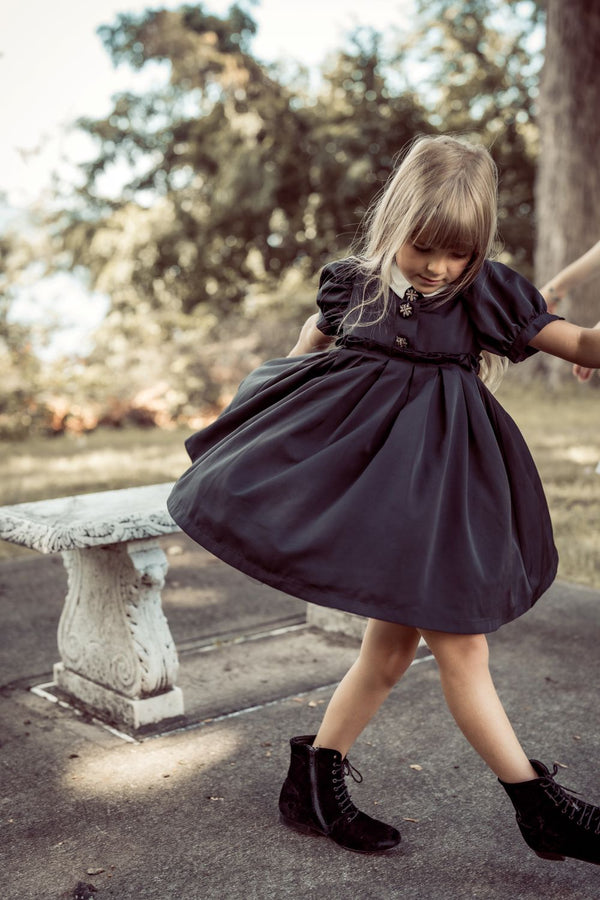 COCO BLANC <BR> 3/4 Sleeve Taffeta Dress