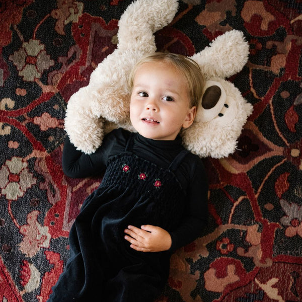 ANALOGIE <BR> Velour Smocked Romper
