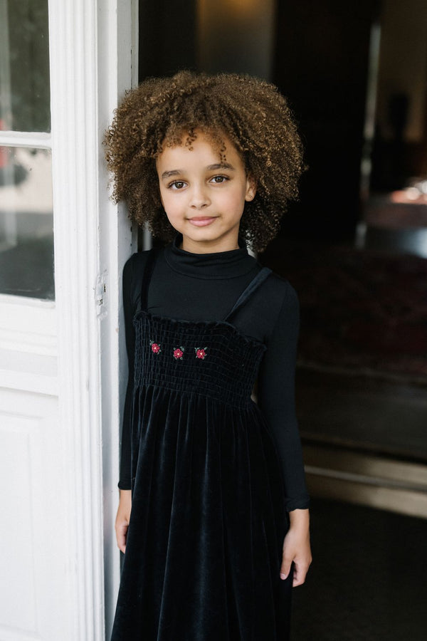 ANALOGIE <BR> Velour Smocked Maxi