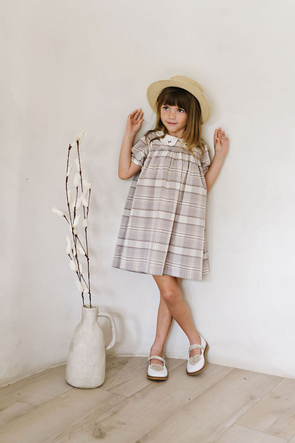 Plaid Printed Dress (Short Sleeve)