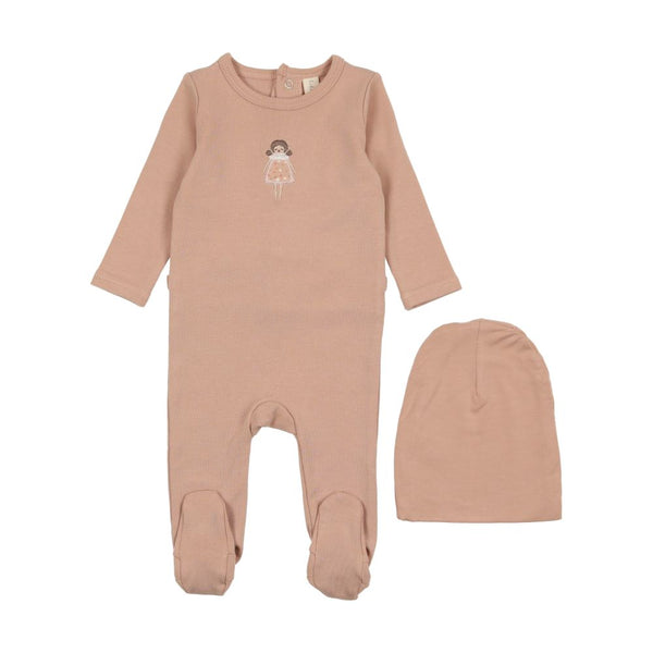 Embroidered Doll Footie Set