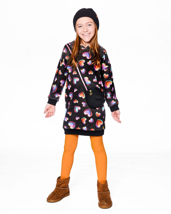 DEUX PAR DEUX <BR> Hooded Fleece Dress With Bag