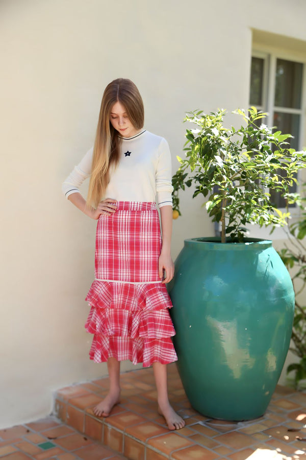 Maxi Layered Plaid Skirt