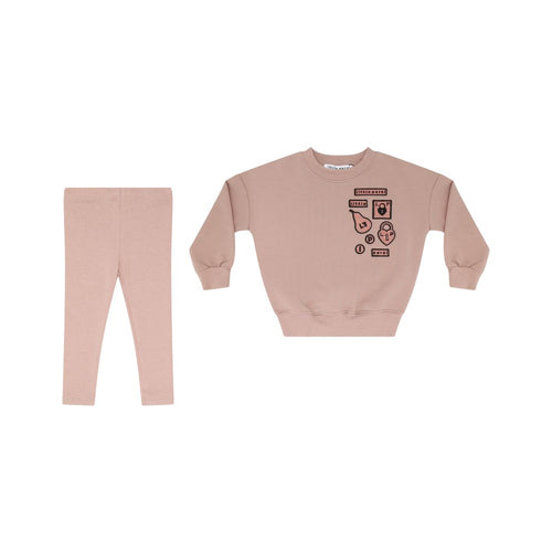 Little Parni Baby Multipatch Sweatshirt W Leggings K467 - Pink