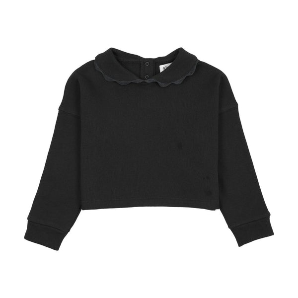 KIN & KIN <BR> Lace Edge Collar Sweatshirt