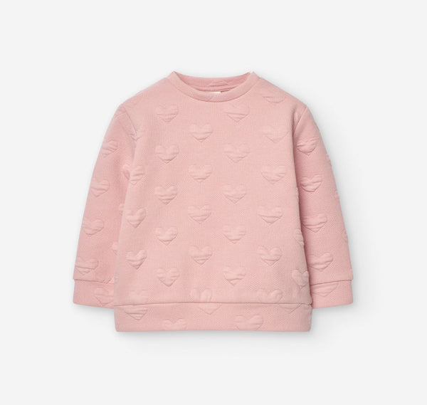 LOSAN <BR> Heart Embossed Sweatshirt