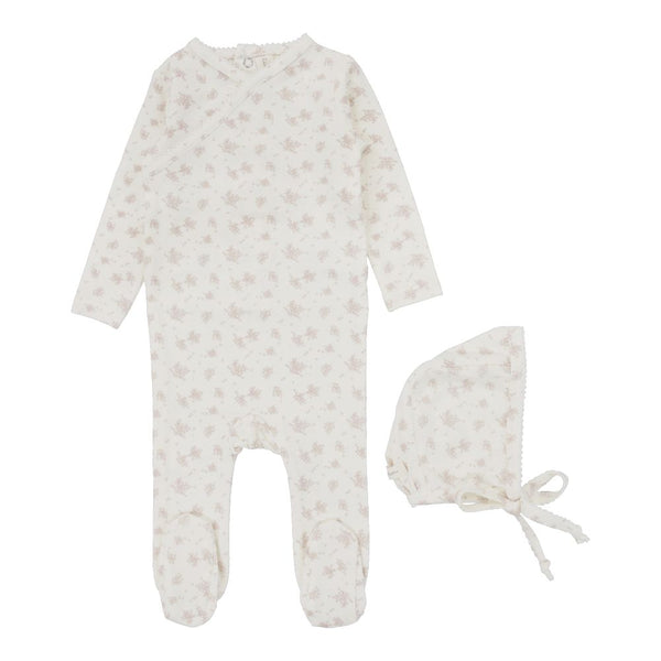 ANALOGIE <BR> Floral Cluster Footie Set