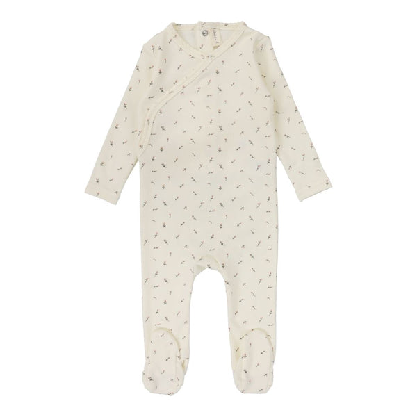 LILETTE <BR> Printed Wrapover Footie (Scattered Branch)